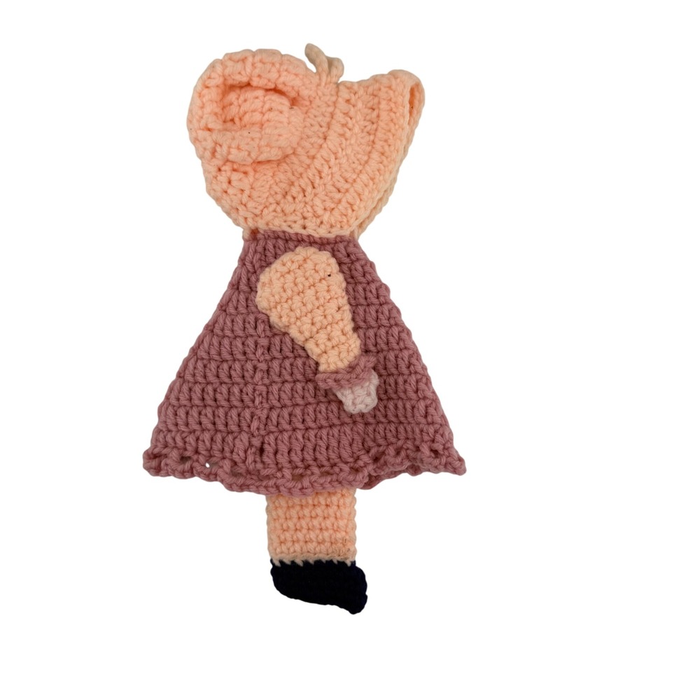Vintage Crocheted Holly Hobbie Decor Nursery‎ Wall Hanging Pink Handmade Girl
